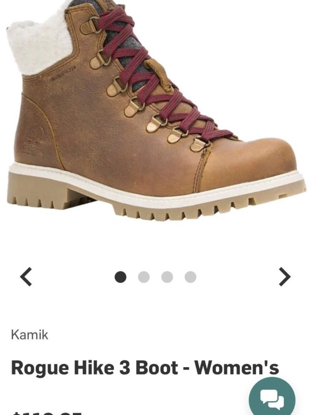 Kamik Rouge Hike 3 Waterproof Boots - Cognac